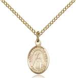 St. Teresa of Avila Medal<br/>9102 Oval, Gold Filled