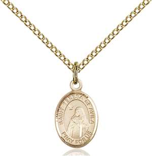 St. Teresa of Avila Medal<br/>9102 Oval, Gold Filled