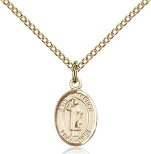 St. Stephen the Martyr Medal<br/>9104 Oval, Gold Filled
