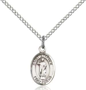 St. Stephen the Martyr Medal<br/>9104 Oval, Sterling Silver
