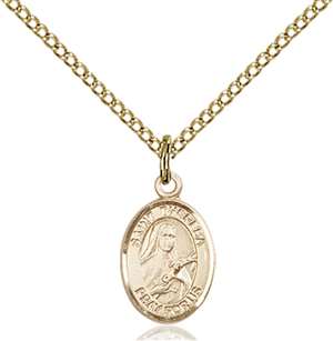 St. Theresa Medal<br/>9106 Oval, Gold Filled