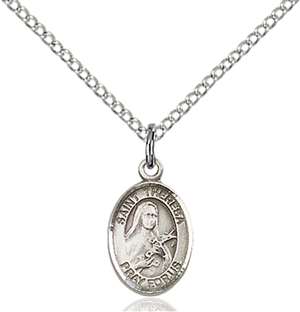 St. Theresa Medal<br/>9106 Oval, Sterling Silver