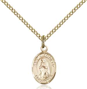 St. Juan Diego Medal<br/>9111 Oval, Gold Filled