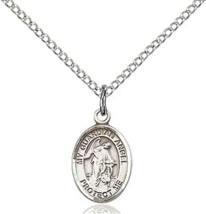 Guardian Angel Medal<br/>9118 Oval, Sterling Silver