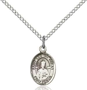 St. Leo the Great Medal<br/>9120 Oval, Sterling Silver