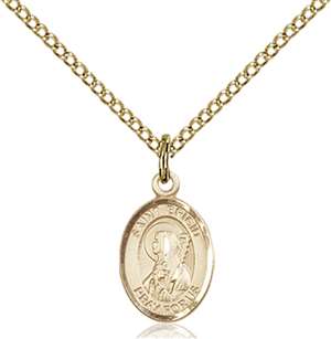 St. Brigid of Ireland Medal<br/>9123 Oval, Gold Filled