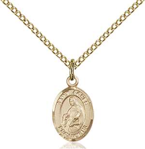 St. Agnes of Rome Medal<br/>9128 Oval, Gold Filled
