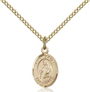 St. Agnes of Rome Medal<br/>9128 Oval, Gold Filled