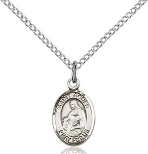 St. Agnes of Rome Medal<br/>9128 Oval, Sterling Silver