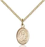 St. Gemma Galgani Medal<br/>9130 Oval, Gold Filled