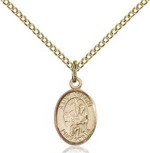 St. Jerome Medal<br/>9135 Oval, Gold Filled
