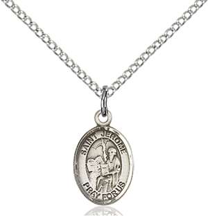 St. Jerome Medal<br/>9135 Oval, Sterling Silver