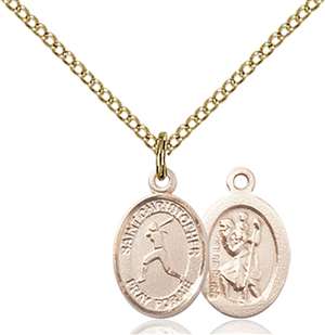 St. Christopher/Softball Medal<br/>9145 Oval, Gold Filled