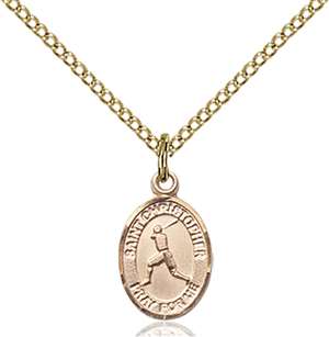 St. Christopher/Baseball Medal<br/>9150 Oval, Gold Filled