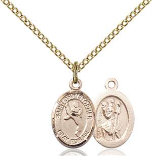 St. Christopher/Martial Arts Medal<br/>9158 Oval, Gold Filled