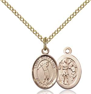 St. Sebastian/Golf Medal<br/>9162 Oval, Gold Filled