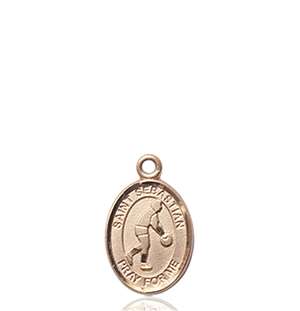 St. Sebastian/Basketball Medal<br/>9163 Oval, 14kt Gold
