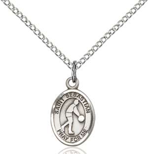 St. Sebastian Medal<br/>9163 Oval, Sterling Silver