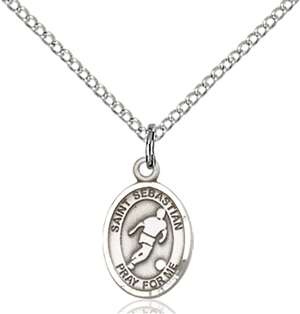 St. Sebastian Medal<br/>9164 Oval, Sterling Silver