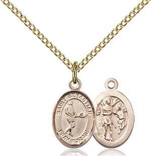 St. Sebastian/Tennis Medal<br/>9166 Oval, Gold Filled