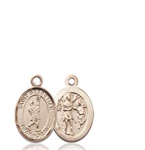 St. Sebastian/Lacrosse Medal<br/>9174 Oval, 14kt Gold