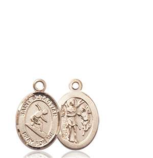 St. Sebastian/Surfing Medal<br/>9175 Oval, 14kt Gold