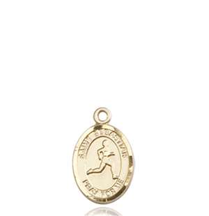 St. Sebastian Medal<br/>9176 Oval, 14kt Gold