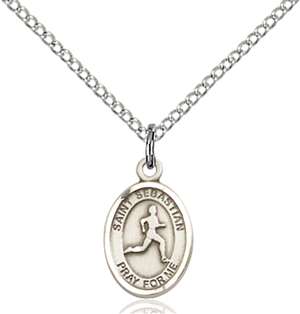 St. Sebastian Medal<br/>9176 Oval, Sterling Silver