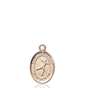 St. Sebastian/Figure Skating Medal<br/>9177 Oval, 14kt Gold