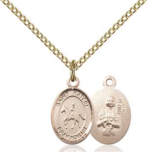 St. Kateri / Equestrian Medal<br/>9182 Oval, Gold Filled