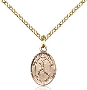 St. Sebastian / Softball Medal<br/>9183 Oval, Gold Filled