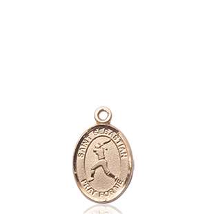 St. Sebastian / Softball Medal<br/>9183 Oval, 14kt Gold