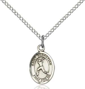 St. Sebastian Medal<br/>9183 Oval, Sterling Silver