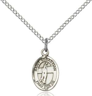 St. Sebastian / Volleyball Medal<br/>9186 Oval, Sterling Silver
