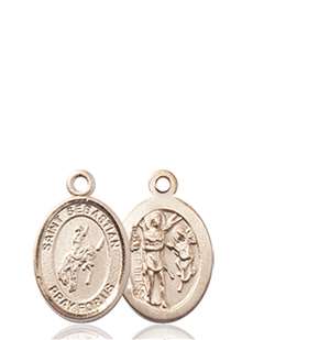 St. Sebastian / Rodeo Medal<br/>9191 Oval, 14kt Gold