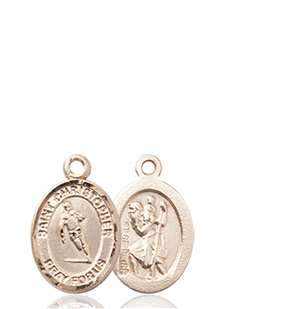 St. Christopher / Rugby Medal<br/>9194 Oval, 14kt Gold
