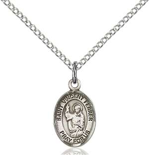 St. Vincent Ferrer Medal<br/>9201 Oval, Sterling Silver