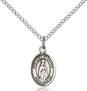 Our Lady of Fatima Medal<br/>9205 Oval, Sterling Silver