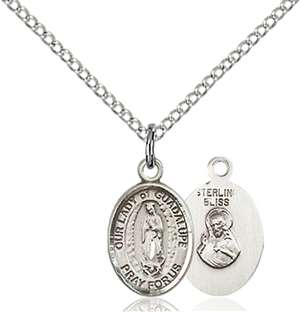 Our Lady of Guadalupe Medal<br/>9206 Oval, Sterling Silver