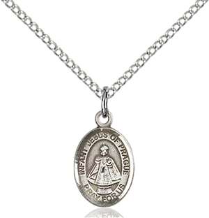 Infant of Prague Medal<br/>9207 Oval, Sterling Silver