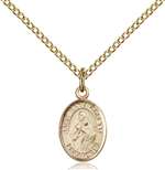 St. Maria Goretti Medal<br/>9208 Oval, Gold Filled
