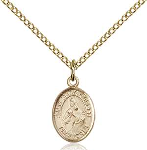 St. Maria Goretti Medal<br/>9208 Oval, Gold Filled