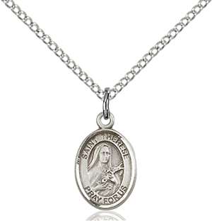 St. Therese of Lisieux Medal<br/>9210 Oval, Sterling Silver