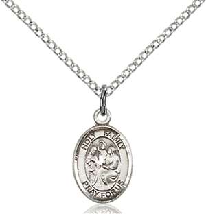 Holy Family Medal<br/>9218 Oval, Sterling Silver