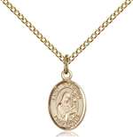 St. Gertrude of Nivelles Medal<br/>9219 Oval, Gold Filled