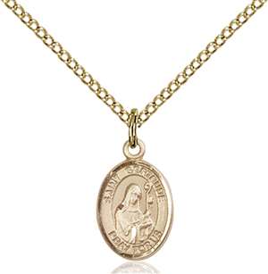 St. Gertrude of Nivelles Medal<br/>9219 Oval, Gold Filled