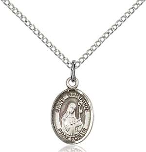 St. Gertrude of Nivelles Medal<br/>9219 Oval, Sterling Silver