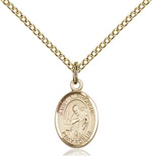 St. Alphonsus Medal<br/>9221 Oval, Gold Filled