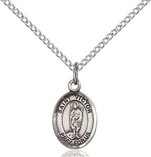 St. Victor of Marseilles Medal<br/>9223 Oval, Sterling Silver
