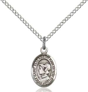 St. Elizabeth Ann Seton Medal<br/>9224 Oval, Sterling Silver